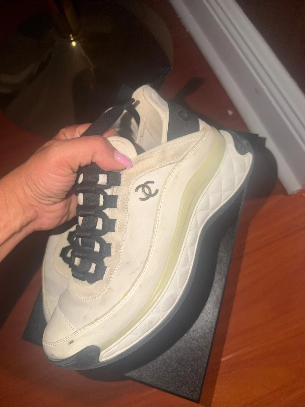 CHANEL Black Sneakers Box with Label